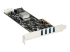 Startech PCI Express (PCIe) SuperSpeed USB 3.0-kortadapter med 4 portar och 4 dedicerade kanaler på 5 Gbps ? UASP ? SATA/LP4-ström - Vänster vinkel